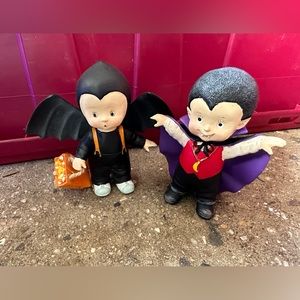 2 Cute Little Boys Dress Like Dracula & bat